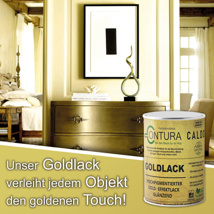 Contura Caldo Goldlack Goldfarbe Gold Effektlack Möbellack Holzlack Metalllack Möbel Farbe - Farbmanufaktur Contura Berkemeier - Farbmanufaktur Contura Berkemeier