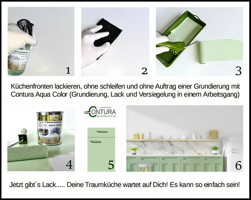 Laden Sie das Bild in Galerie -Viewer, Contura Küchenmöbellack RAL Möbellack SET Möbelfarbe Holzlack Buntlack Küchenlack