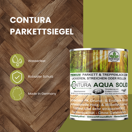 Contura 2 in 1 Parkettsiegel Grundierung und Parkettlack Holzlack Glänzend