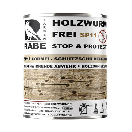 RABE Holzwurm Frei SP11 Effektiver Holzschutz verfestigend Holzbock Holzwurmmittel Ex - Farbmanufaktur Contura Berkemeier - Farben Rabe