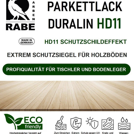 RABE Parkettlack Treppenlack Duralin HD11 Klarlack Hochleistungs Lack 2in1 für Holzboden