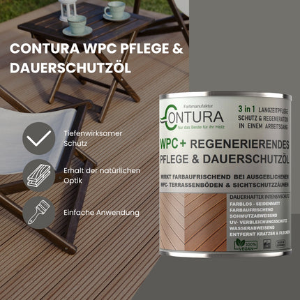 -POS- Contura WPC Öl Holzöl Pflegeöl Schutzöl mit UV Schutz für Terassen Boden Zäune Möbel - Farbmanufaktur Contura Berkemeier - Farbmanufaktur Contura Berkemeier