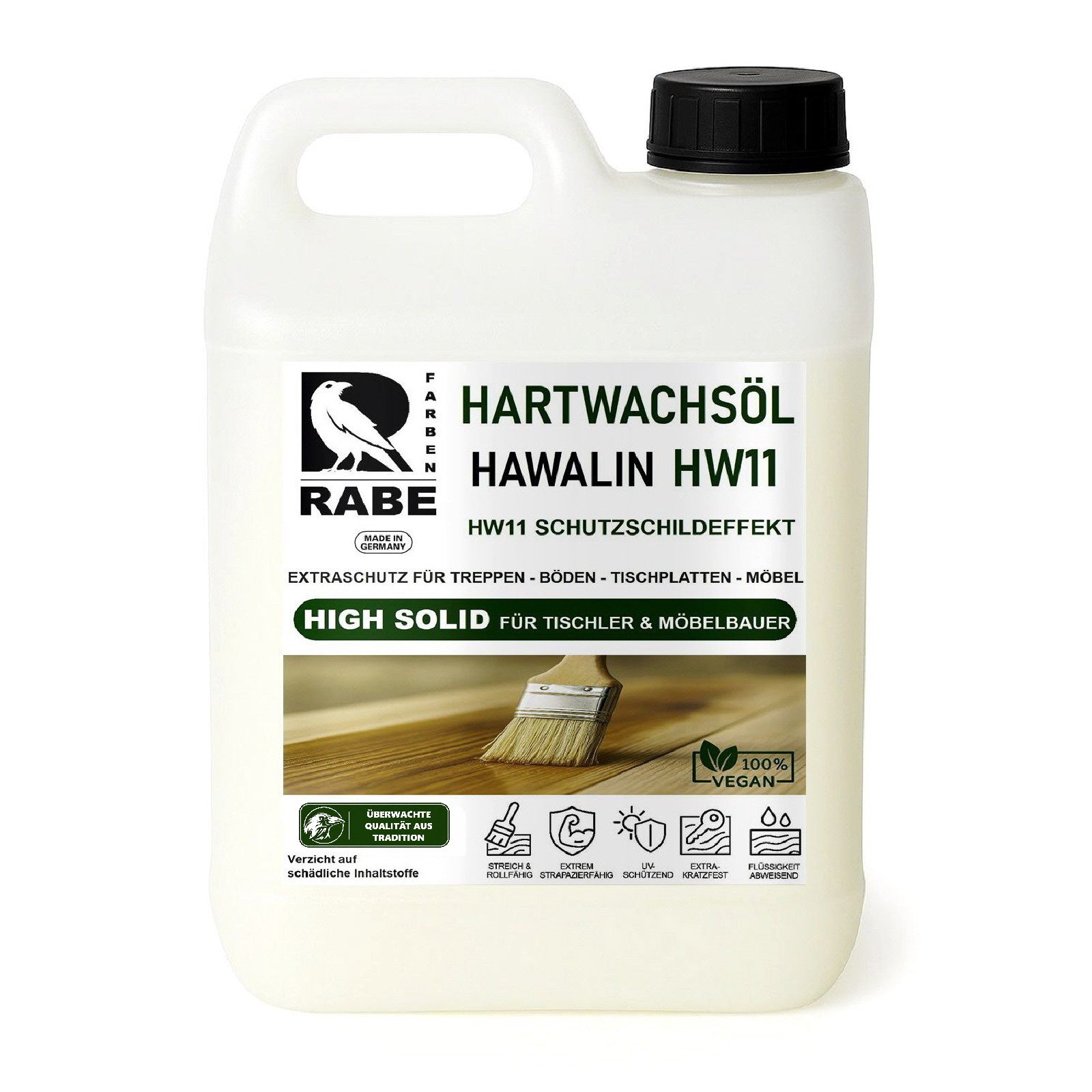 RABE Hartwachsöl High Solid LEICHT WEISS seidenmatt Parkett Möbel Treppen Holzöl