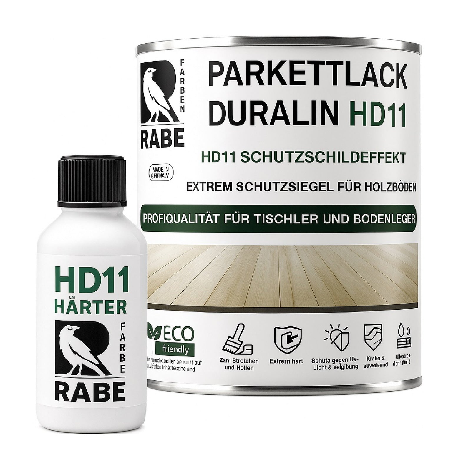 RABE Parkettlack 2K Treppenlack HD11- Holzlack Haustier- Kratzfest Parkettsiegel - Farbmanufaktur Contura Berkemeier - Farben Rabe