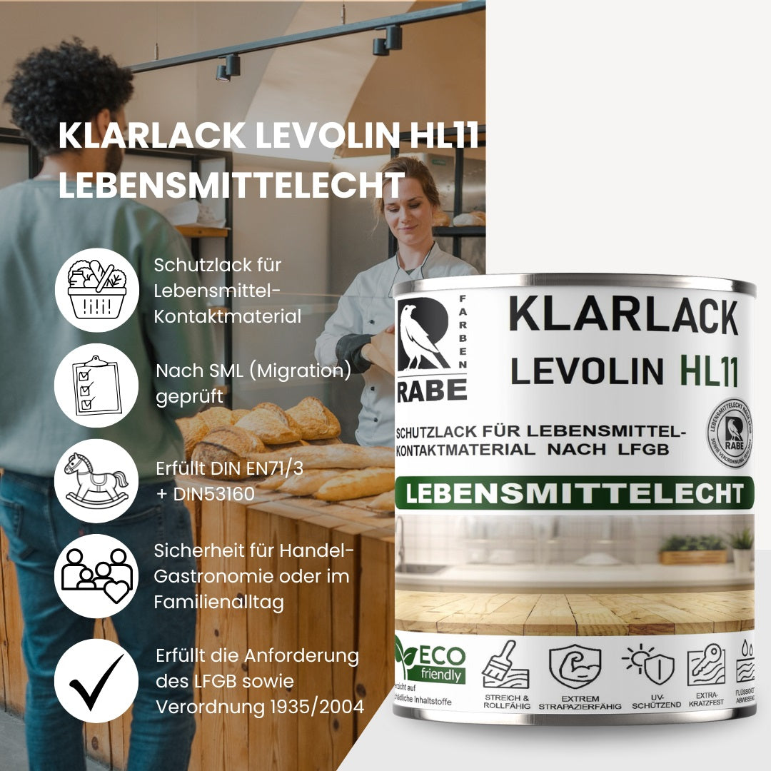 RABE Klarlack Matt Lebensmittelecht LFGB + 1935/2004 Versiegelung Möbellack Holz - Farbmanufaktur Contura Berkemeier - Farben Rabe