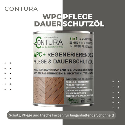 -POS- Contura WPC Öl Holzöl Pflegeöl Schutzöl mit UV Schutz für Terassen Boden Zäune Möbel - Farbmanufaktur Contura Berkemeier - Farbmanufaktur Contura Berkemeier