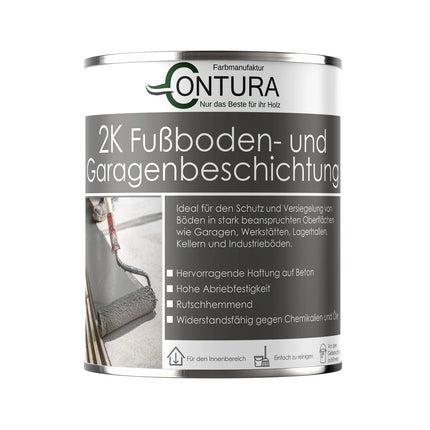 Contura 2K Bodenfarbe SEIDENMATT Betonfarbe Garagenfarbe Kellerboden Fussbodenlack - Farbmanufaktur Contura Berkemeier - Farbmanufaktur Contura Berkemeier