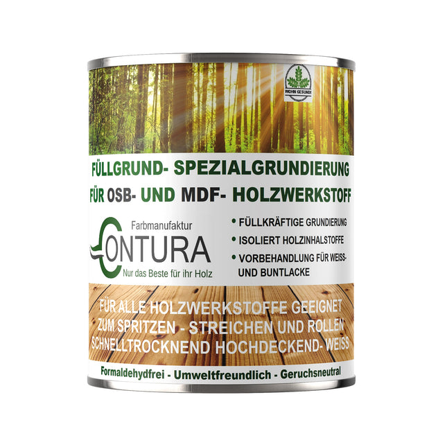 Contura Füllgrund Grundierung Füller weiß OSB MDF Spanplatte Holz Holzfaserplatte - Farbmanufaktur Contura Berkemeier - Farbmanufaktur Contura Berkemeier