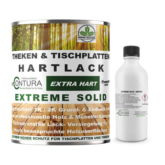 Contura 2K- Hartlack Thekenlack -Glänzend- Tischplattenlack Klarlack Set - Farbmanufaktur Contura Berkemeier - Farbmanufaktur Contura Berkemeier