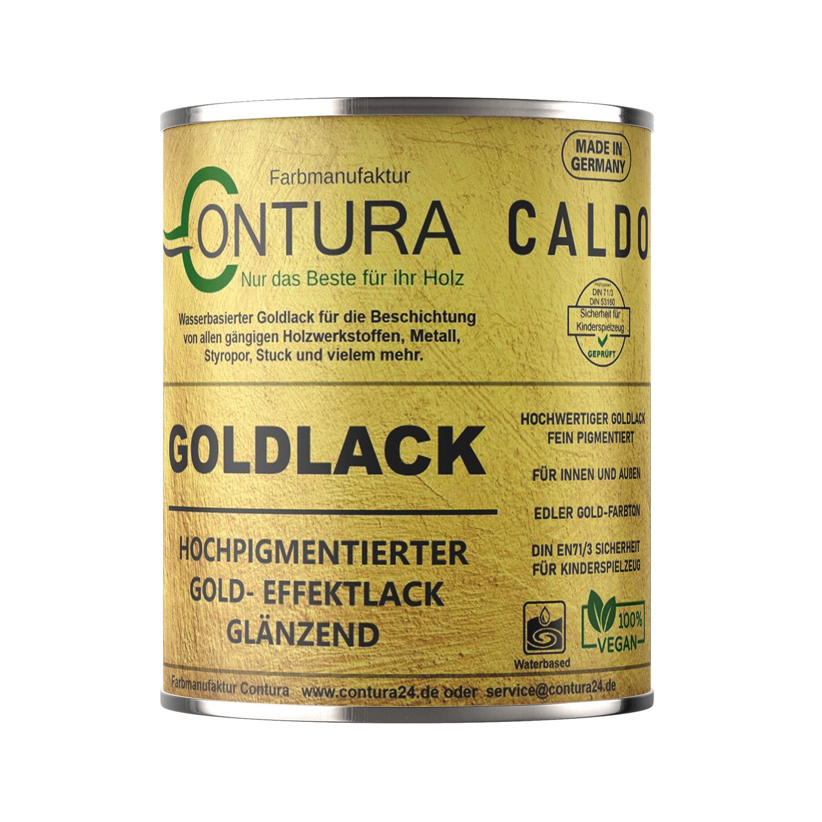 Contura Caldo Goldlack Goldfarbe Gold Effektlack Möbellack Holzlack Metalllack Möbel Farbe - Farbmanufaktur Contura Berkemeier - Farbmanufaktur Contura Berkemeier