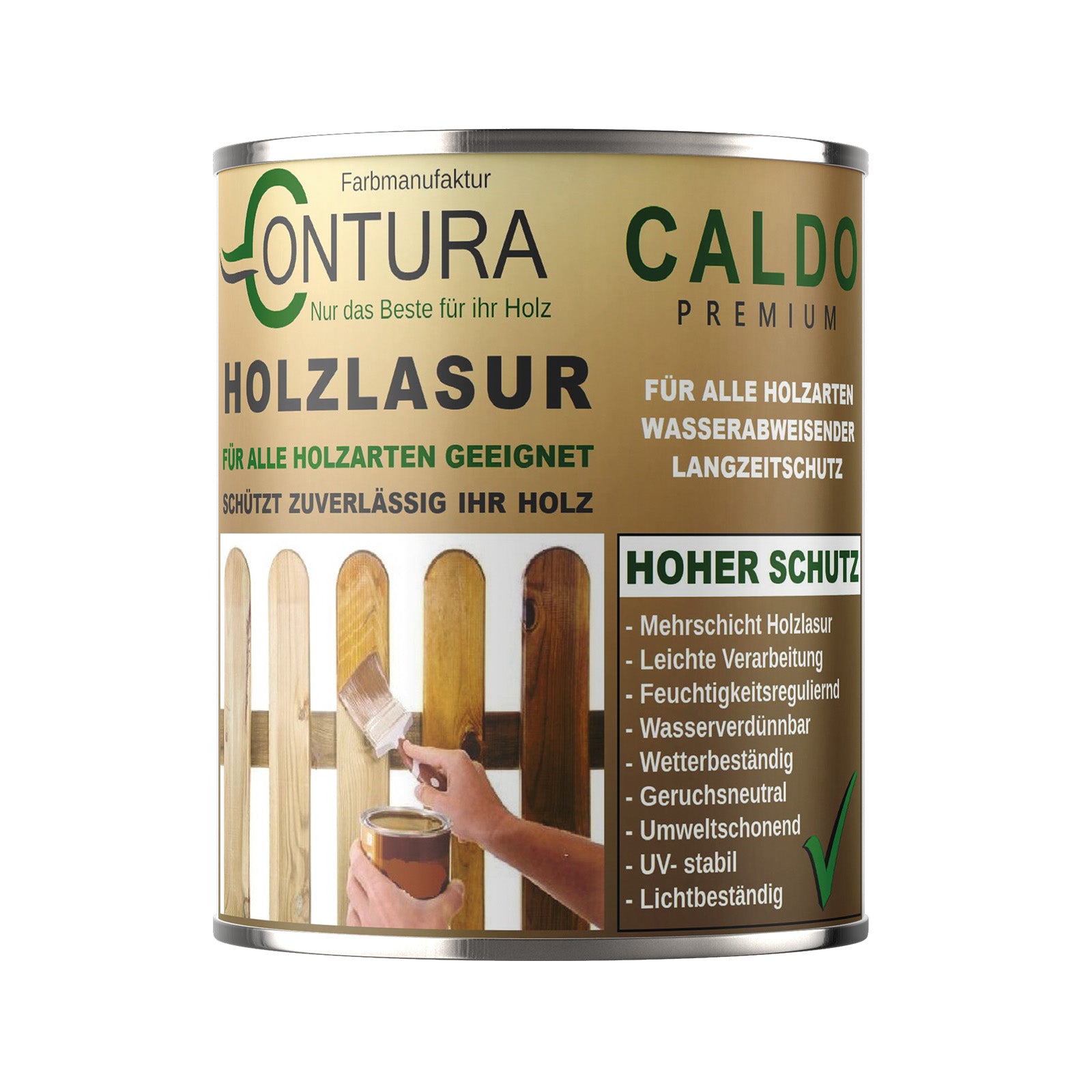 Holzlasur Dickschichtlasur Set + Pinsel 2in1 Dauerschutzlasur Holzschutz Lasur - Farbmanufaktur Contura Berkemeier - Farbmanufaktur Contura Berkemeier