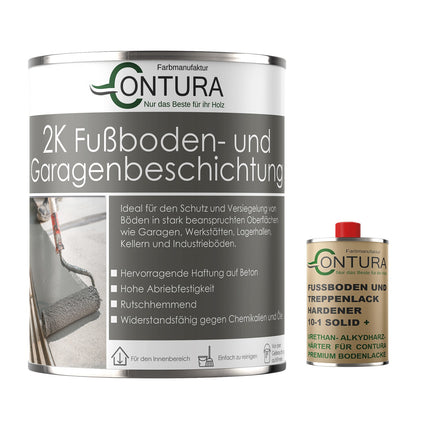 Contura 2K Bodenfarbe SEIDENMATT Betonfarbe Garagenfarbe Kellerboden Fussbodenlack - Farbmanufaktur Contura Berkemeier - Farbmanufaktur Contura Berkemeier