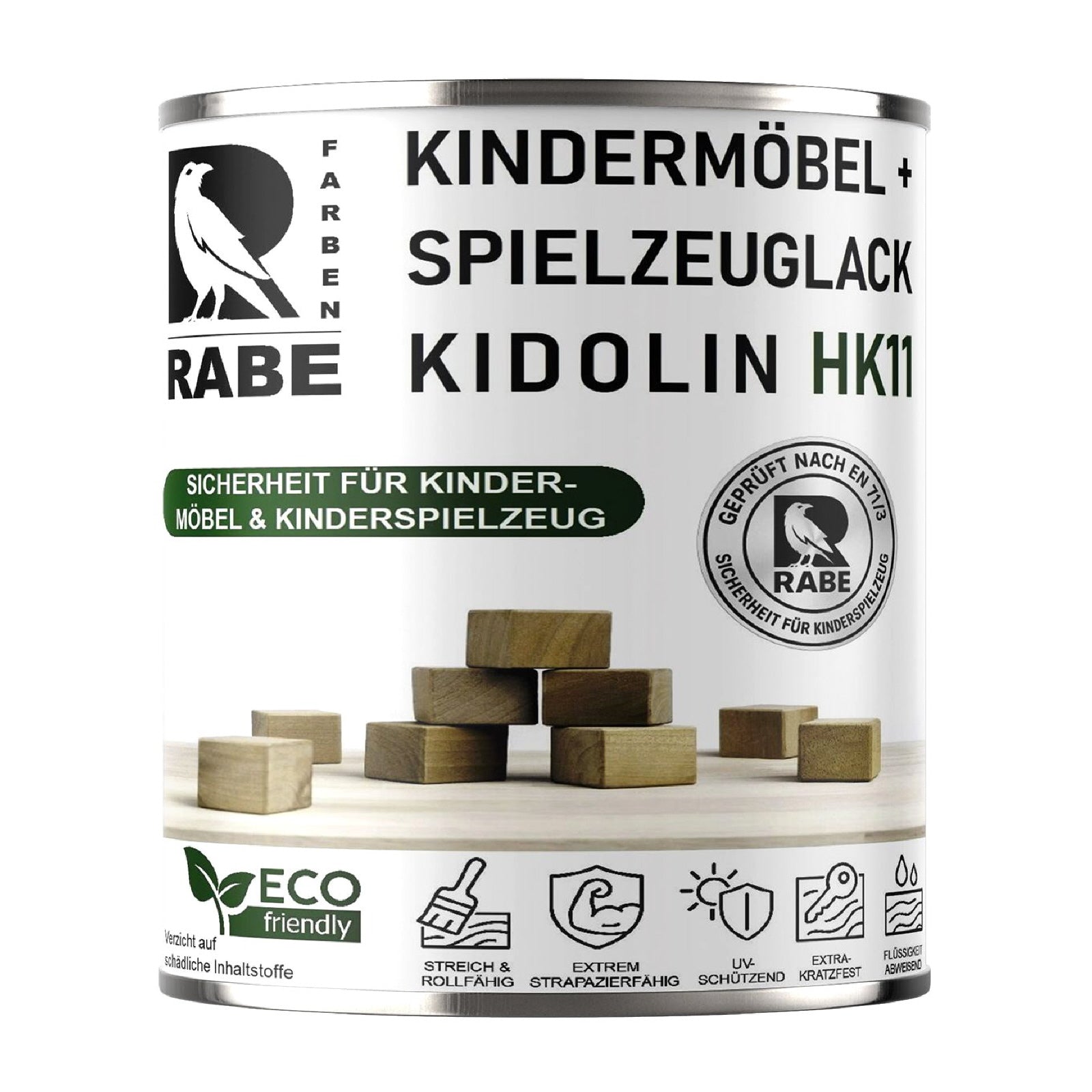 RABE Lack Weiß Kindermöbel Kinderspielzeug EN71/3 Kindersicher speichelecht Holz - Farbmanufaktur Contura Berkemeier - Farben Rabe