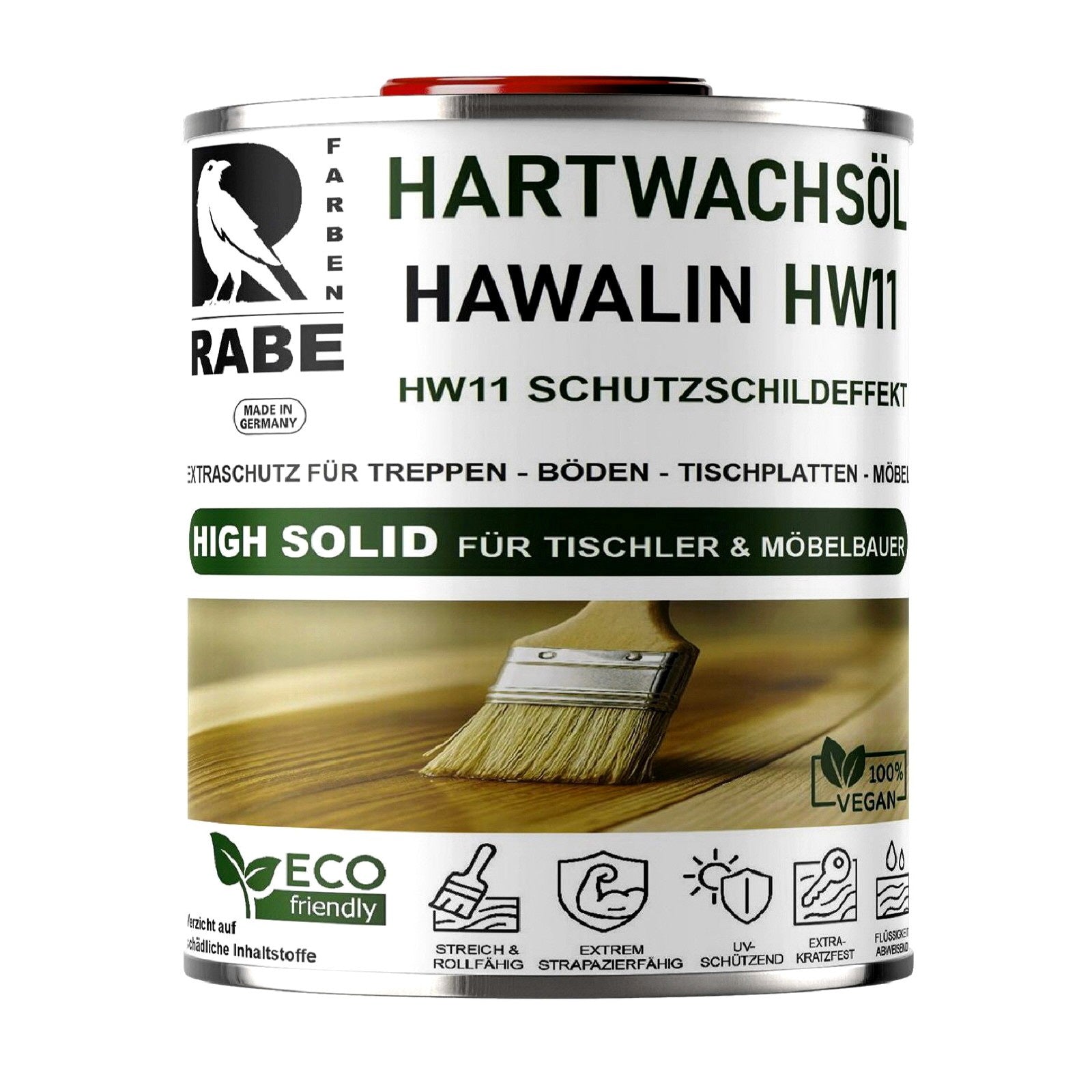 RABE Hartwachsöl High Solid LEICHT WEISS seidenmatt Parkett Möbel Treppen Holzöl - Farbmanufaktur Contura Berkemeier - Farben Rabe