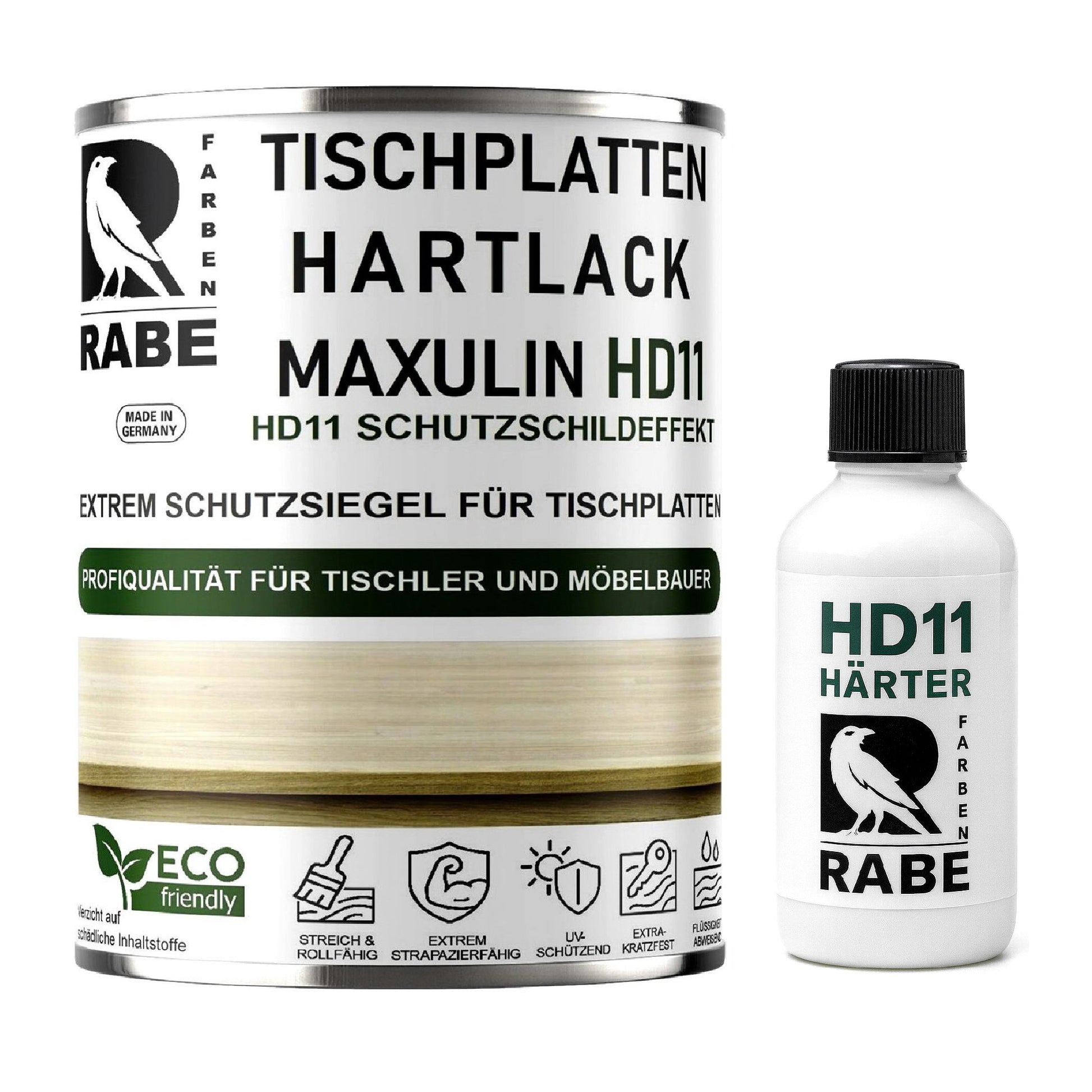 RABE 2K Hartlack für Tischplatten Thekenlack Gastronomie Möbel Holz lack farblos - Farbmanufaktur Contura Berkemeier - Farben Rabe