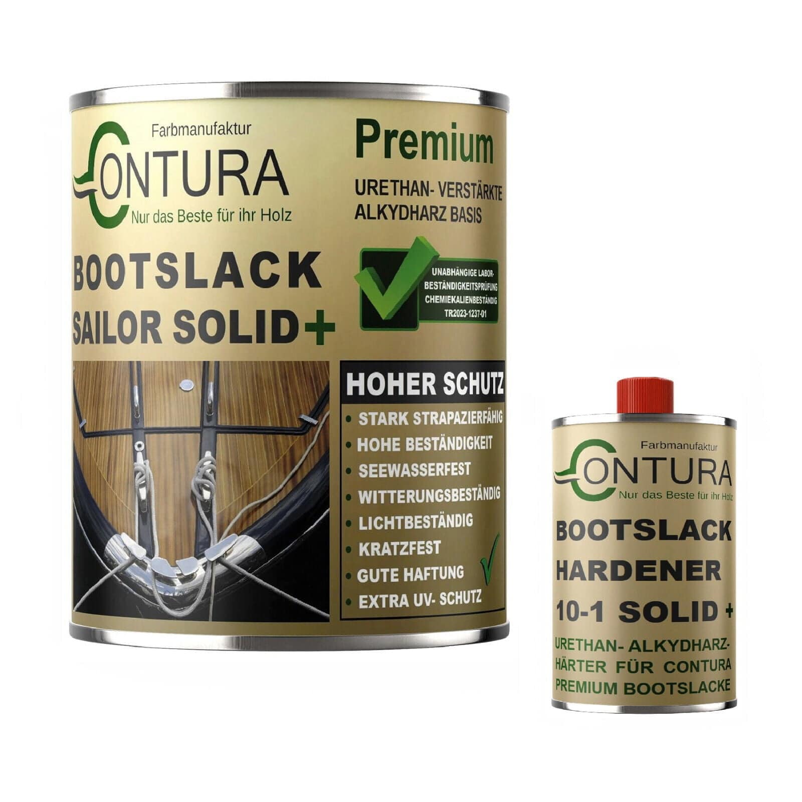 -POS- Contura 2K Bootslack + Härter Yacht Lack GFK Thekenlack Holzlack Boot Klarlack - Farbmanufaktur Contura Berkemeier - Farbmanufaktur Contura Berkemeier
