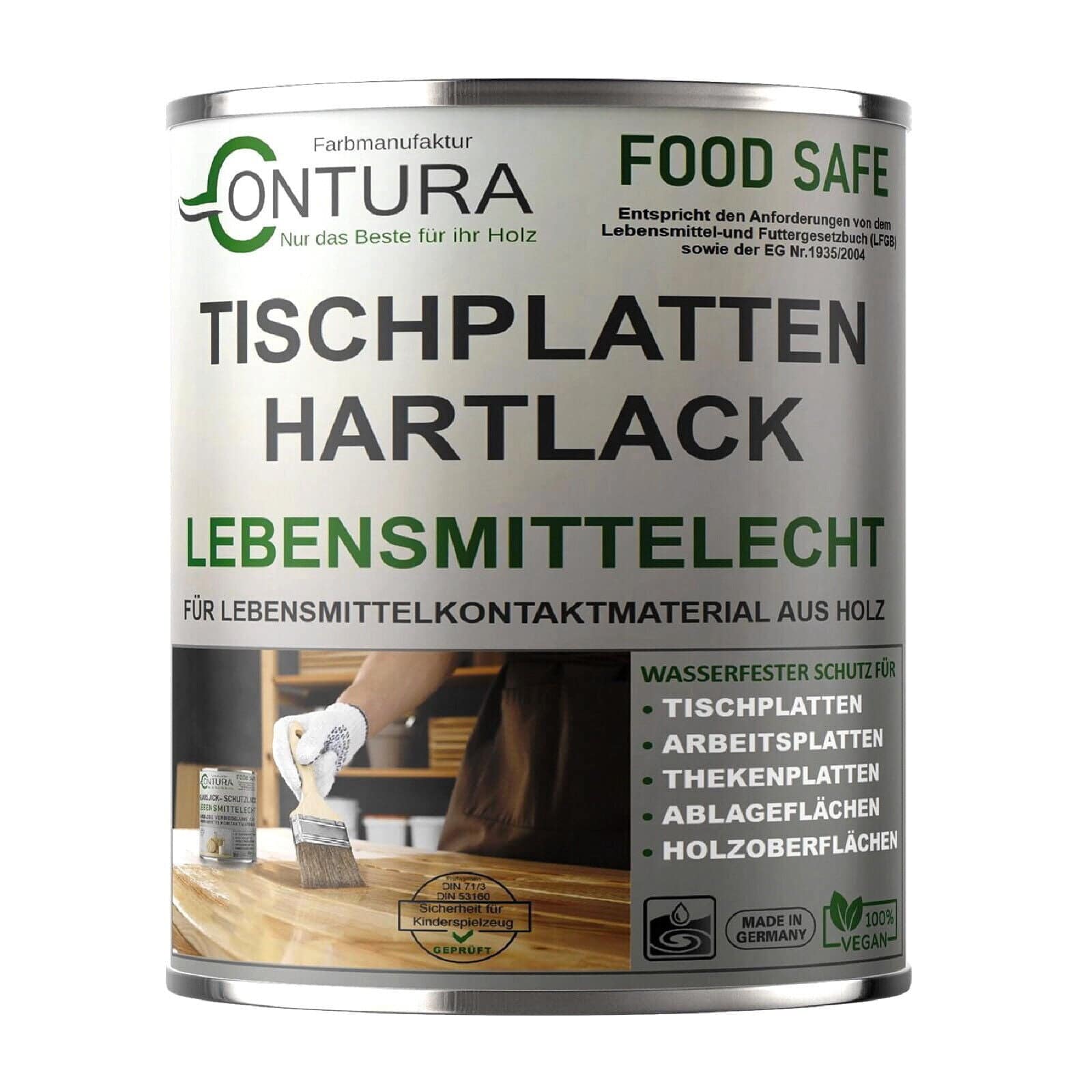 -POS- Contura Hartlack Tischplattenlack lebensmittelecht Klarlack Tischplatte Holzlack Lack - Farbmanufaktur Contura Berkemeier - Farbmanufaktur Contura Berkemeier