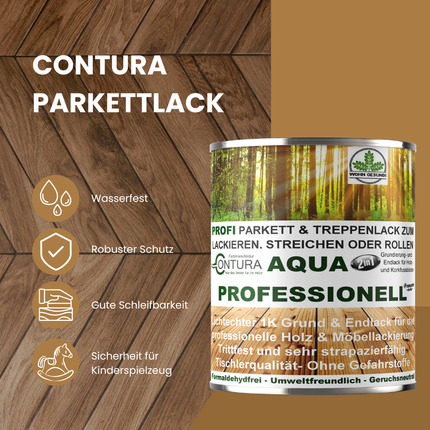 Parkettlack Treppenlack PROFESSIONELL Lack SEIDENGLANZ Fußbodenlack Dielenlack Holzlack - Farbmanufaktur Contura Berkemeier - Farbmanufaktur Contura Berkemeier