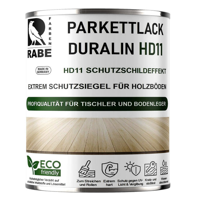 RABE Parkettlack Treppenlack Duralin HD11 Klarlack Hochleistungs Lack 2in1 für Holzboden