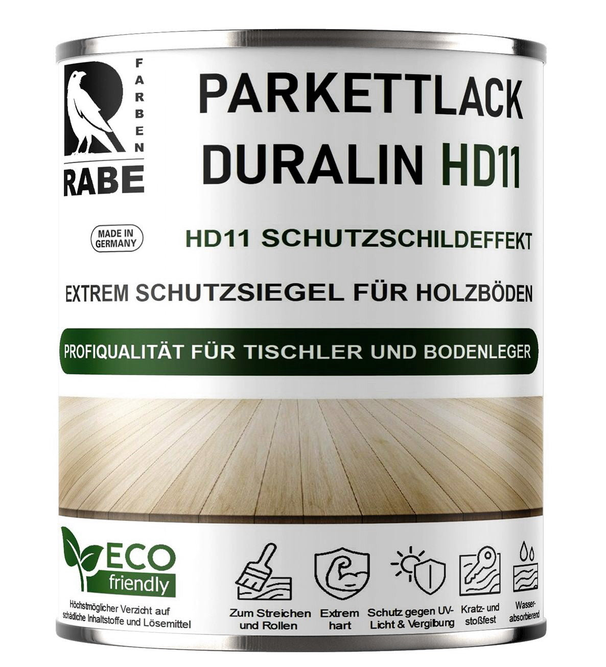 RABE Parkettlack Treppenlack Duralin HD11 Klarlack Hochleistungs Lack 2in1 für Holzboden - Farbmanufaktur Contura Berkemeier - Farbmanufaktur Contura Berkemeier