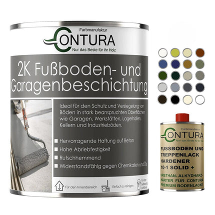 Contura 2K Bodenfarbe SEIDENMATT Betonfarbe Garagenfarbe Kellerboden Fussbodenlack - Farbmanufaktur Contura Berkemeier - Farbmanufaktur Contura Berkemeier