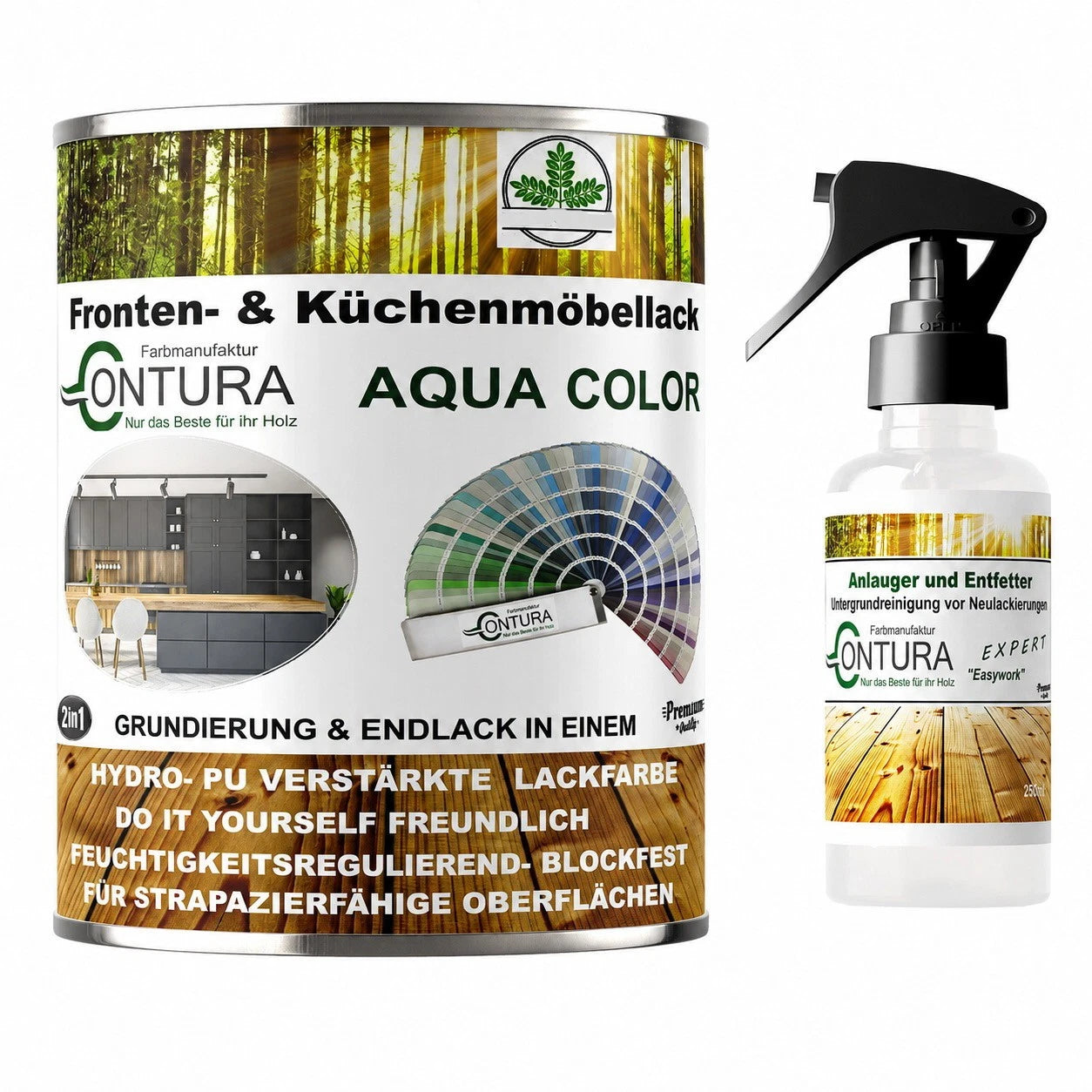 Contura Küchenmöbellack RAL Möbellack SEIDENMATT SET Möbelfarbe Holzlack Buntlack Küchenlack