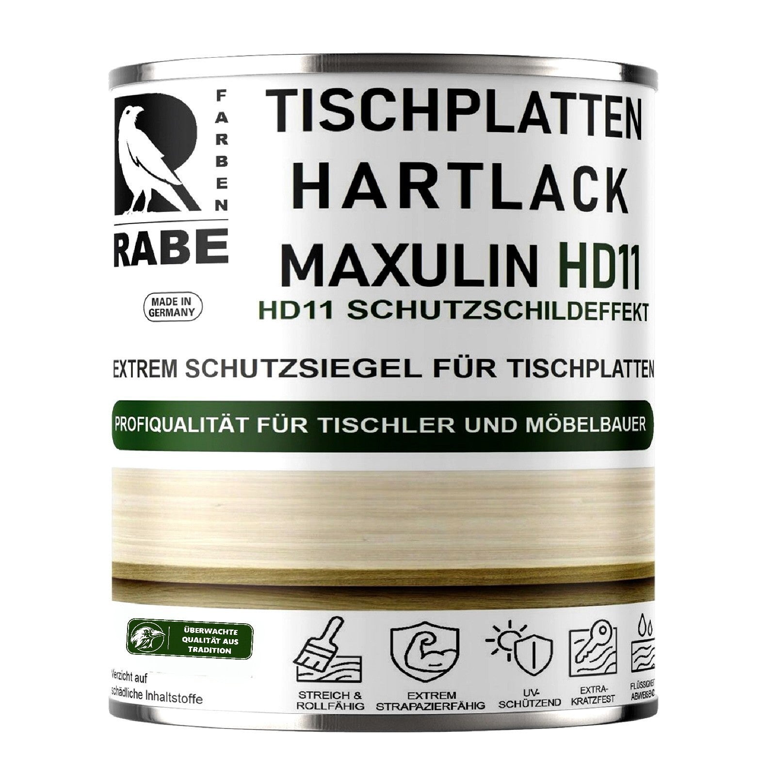 RABE Hartlack für Tischplatten Thekenlack Holzlack farblos Möbel Lack Eiche uvm