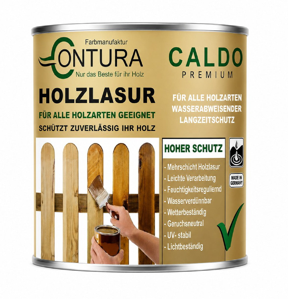 Holzlasur Dickschichtlasur Set + Pinsel 2in1 Dauerschutzlasur Holzschutz Lasur