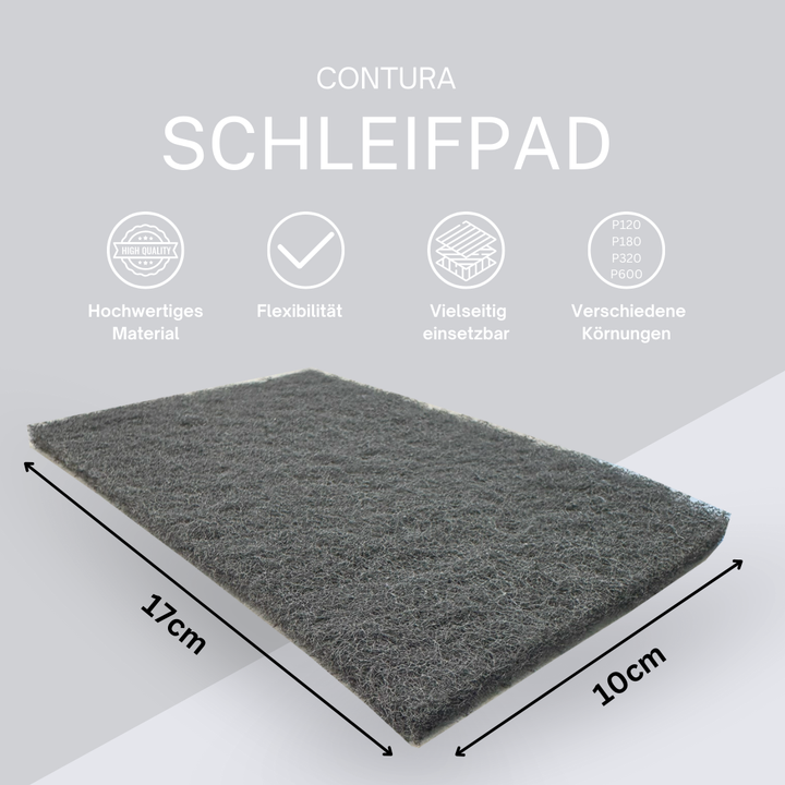 -POS- Contura Schleifvlies Set 100x170mm 4 Stück P120-P600 Schleifpads für Metall Holz Stahl Kunststoff (Kopie) - Farbmanufaktur Contura Berkemeier - Farbmanufaktur Contura Berkemeier
