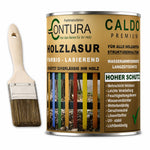 Contura Holzlasur Langzeitschutz Lasur + Pinsel Holz Außen Dauerschutzlasur Holzfarbe