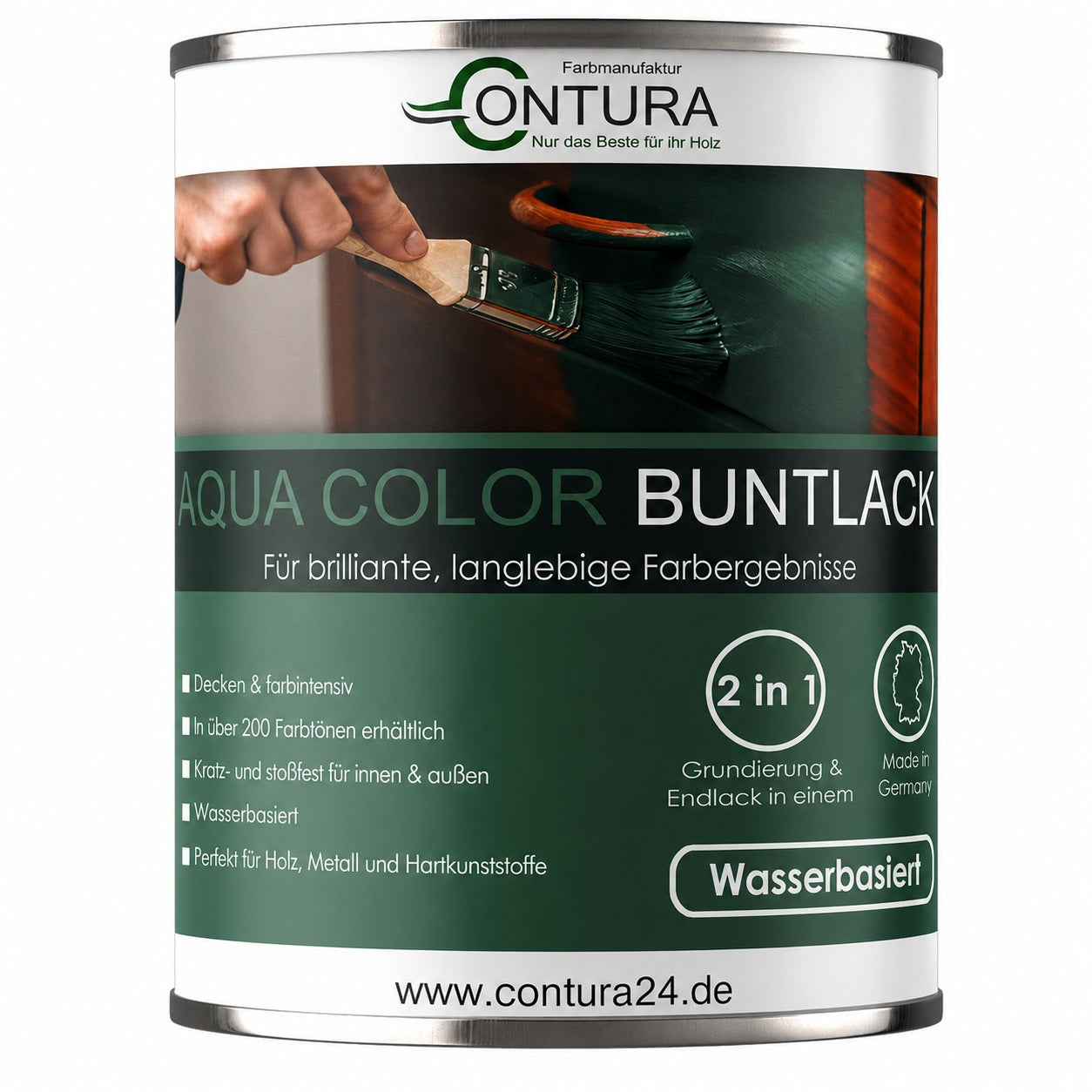Contura 750ml. Buntlack Lackfarbe Lack Außen Innen Holz Metall Farbe Holzlack Möbellack