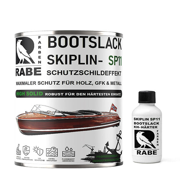 RABE 2K Bootslack Glänzend Skiplin SP11 High Solid 2 Komponenten Yachtlack für Holz Metall GFK Boot Versiegelung Farbe - Farbmanufaktur Contura Berkemeier - Farbmanufaktur Contura Berkemeier