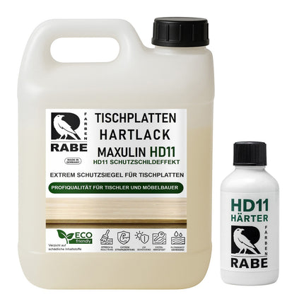 RABE 2K Hartlack für Tischplatten Thekenlack Gastronomie Möbel Holz lack farblos - Farbmanufaktur Contura Berkemeier - Farben Rabe