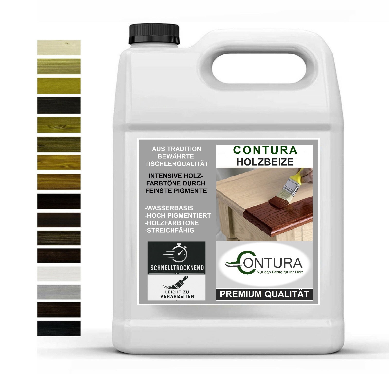 Contura Holzbeize Tischler Beize 50ml. Beizprobe Pinselflasche Holz Farbe Wasserbeize Parkett Antik Möbel Holzfarbe