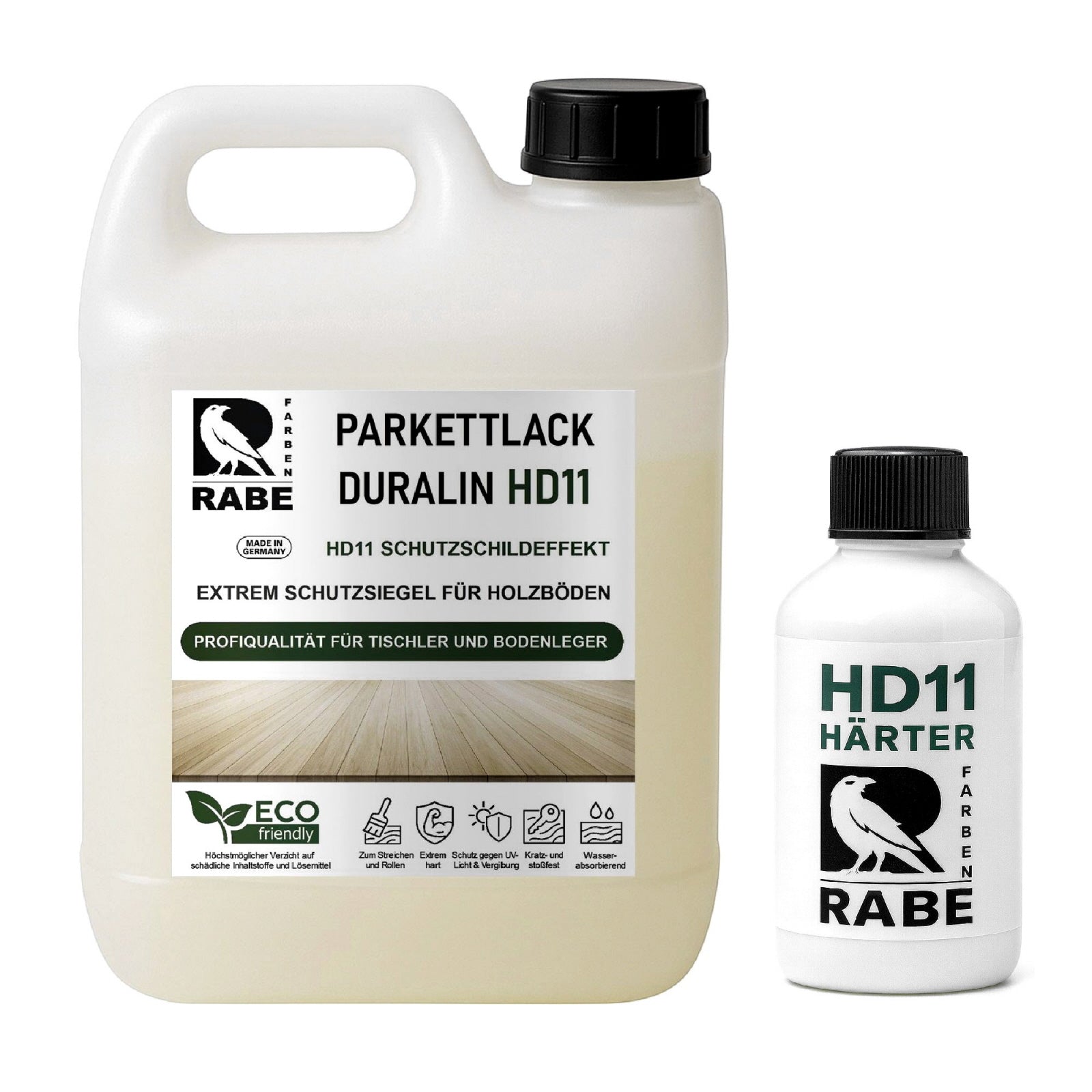 RABE Parkettlack 2K Treppenlack HD11- Holzlack Haustier- Kratzfest Parkettsiegel - Farbmanufaktur Contura Berkemeier - Farben Rabe