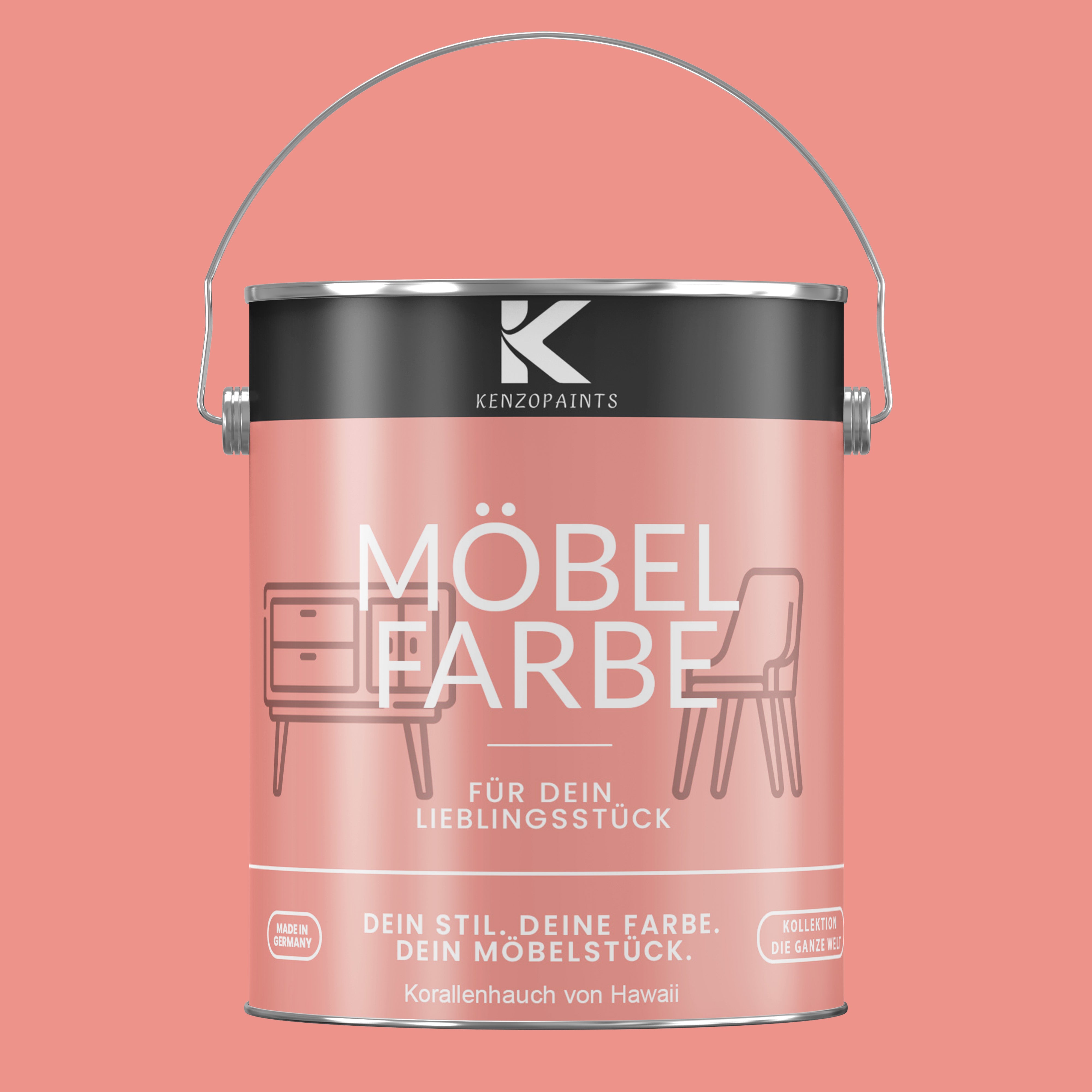 Kenzopaints Möbelfarbe Möbellack Buntlack - 2,5Liter - Farbmanufaktur Contura Berkemeier - Farbmanufaktur Contura Berkemeier