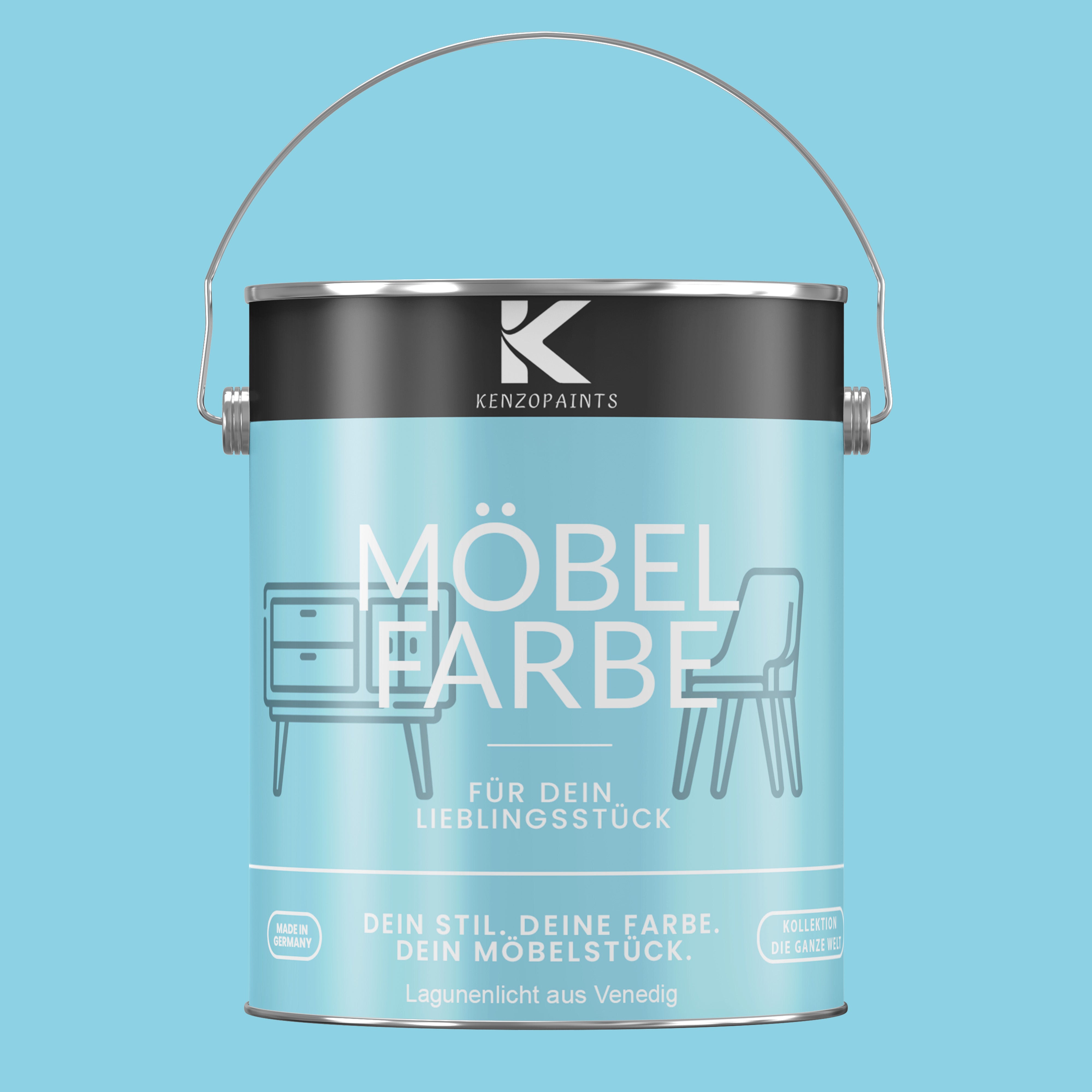 Kenzopaints Möbelfarbe Möbellack Buntlack - 2,5Liter - Farbmanufaktur Contura Berkemeier - Farbmanufaktur Contura Berkemeier