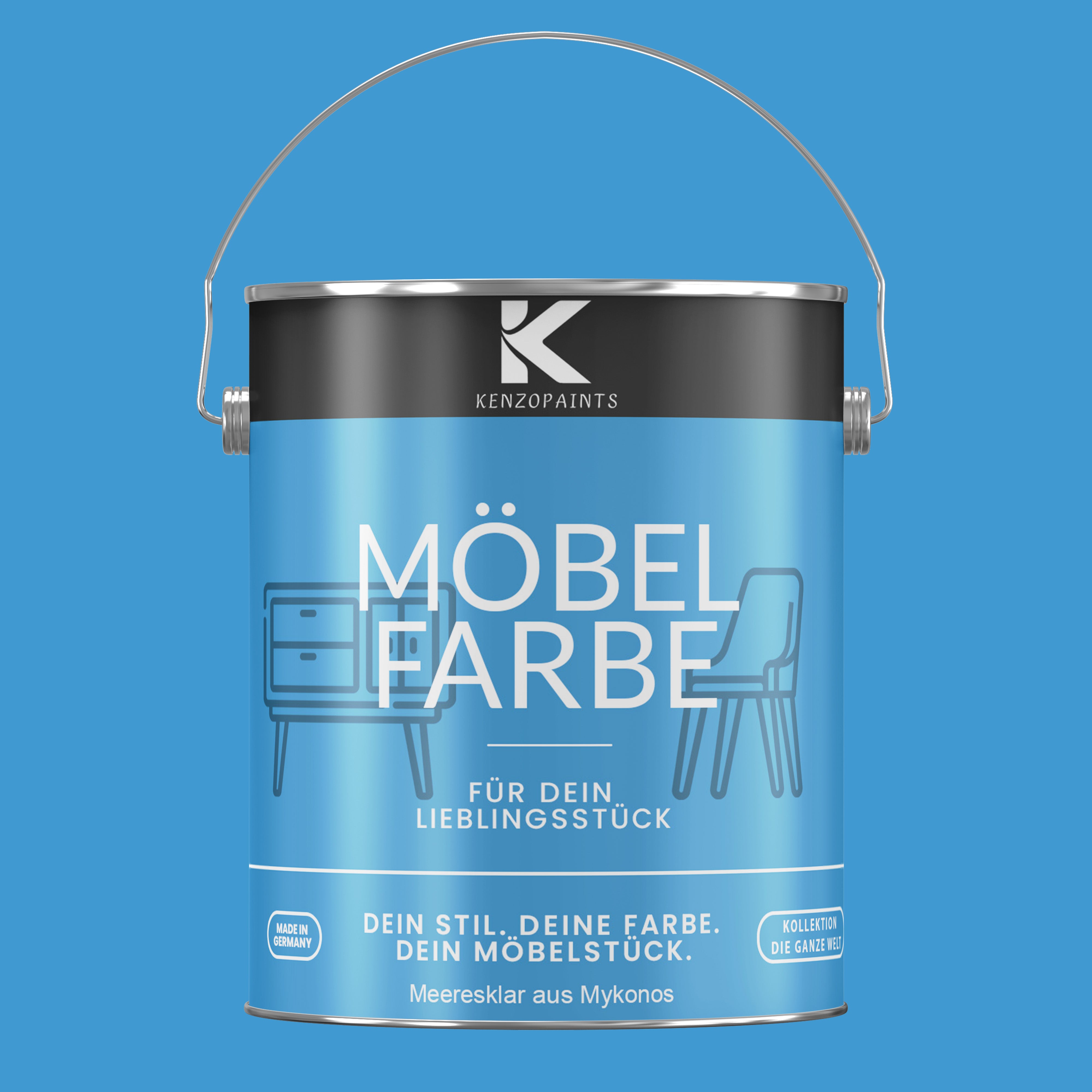 Kenzopaints Möbelfarbe Möbellack Buntlack - 2,5Liter - Farbmanufaktur Contura Berkemeier - Farbmanufaktur Contura Berkemeier
