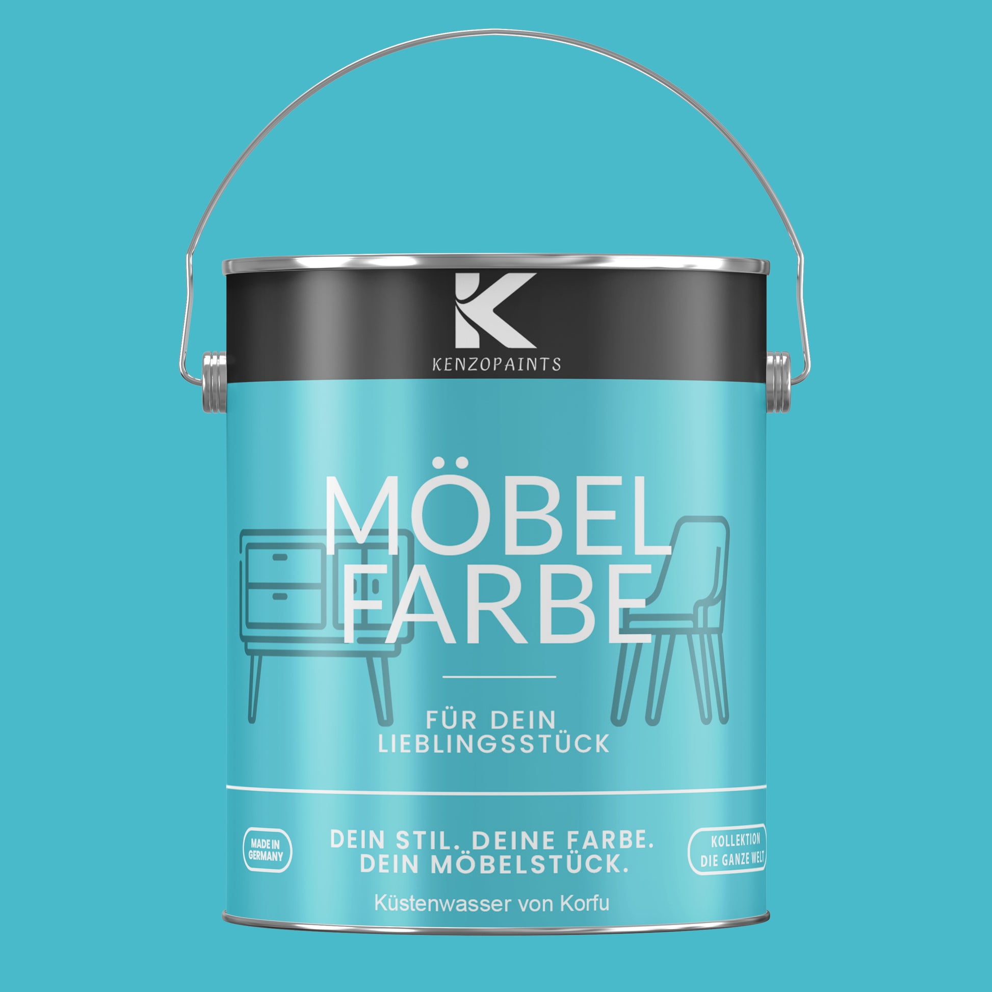 Kenzopaints Möbelfarbe Möbellack Buntlack - 2,5Liter - Farbmanufaktur Contura Berkemeier - Farbmanufaktur Contura Berkemeier