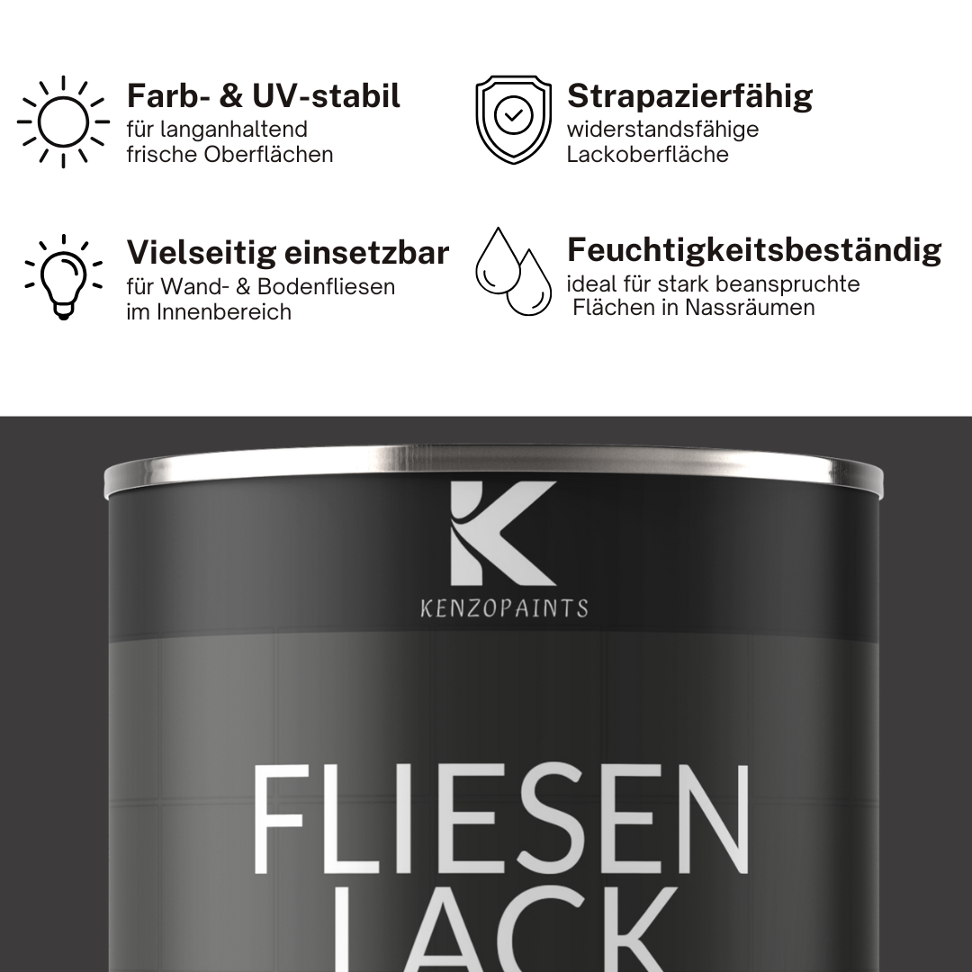 Kenzopaints Fliesenlack Fliesenfarbe - 2,5Liter - Farbmanufaktur Contura Berkemeier - Farbmanufaktur Contura Berkemeier