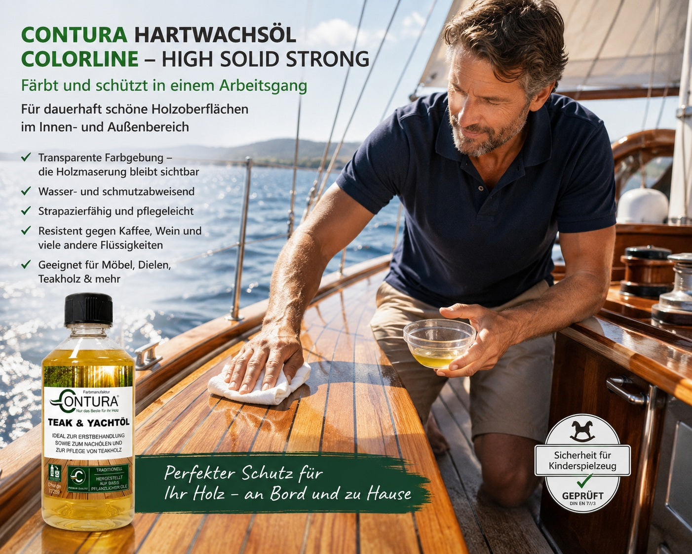 CONTURA Yachtöl & Teaköl 250ml Holz Objektöl Holzöl Hartöl Teakmöbel Pflegeöl