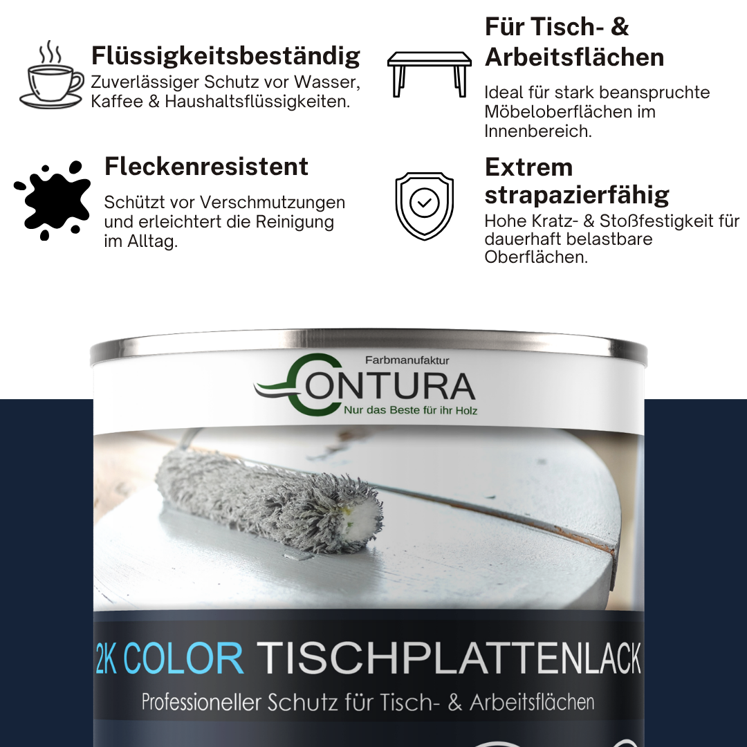 Contura 2K Hartlack Tischplattenlack Color Set 2 Komponenten Farbe Thekenlack Buntlack - Farbmanufaktur Contura Berkemeier - Farbmanufaktur Contura Berkemeier