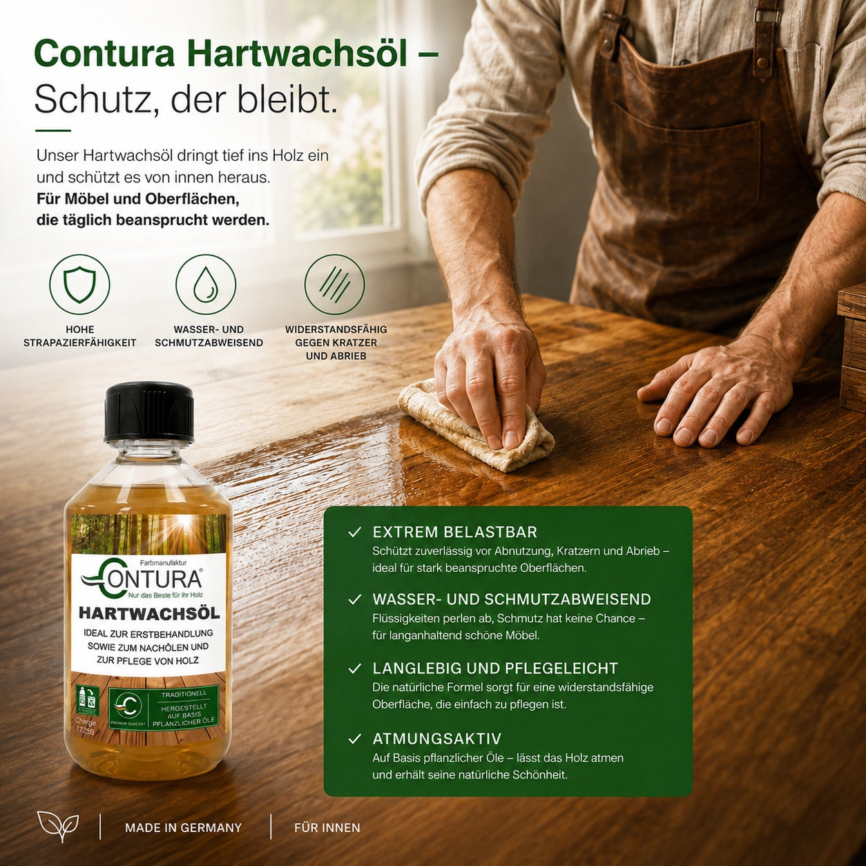 Contura Hartwachsöl Möbelöl Holzöl Hartwachs Holz Pflegeöl Wachsöl farblos