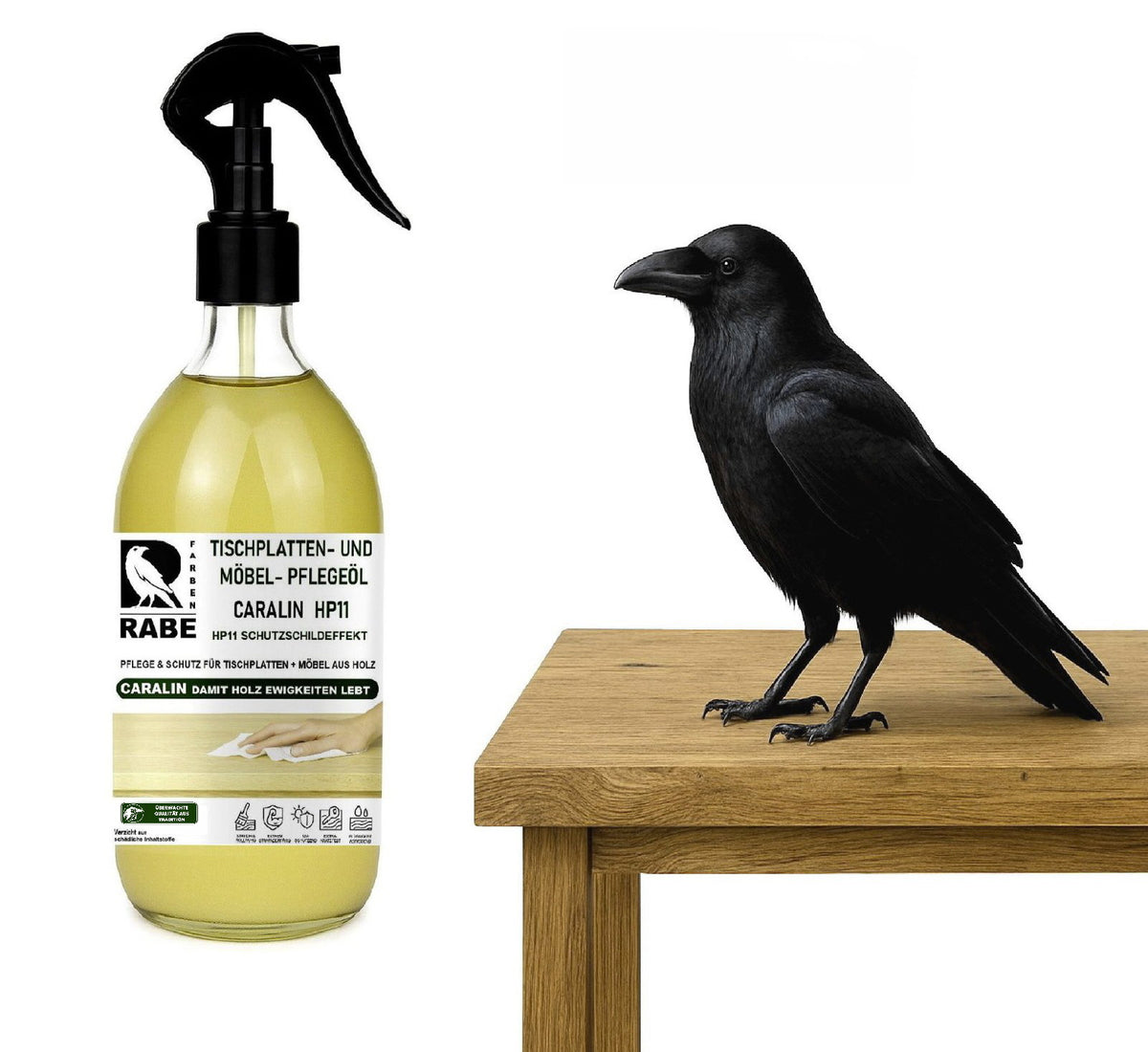 RABE Tisch und Möbel Pflegeöl Spray Holzöl Möbelpflege Massivholz Eiche Buche Öl