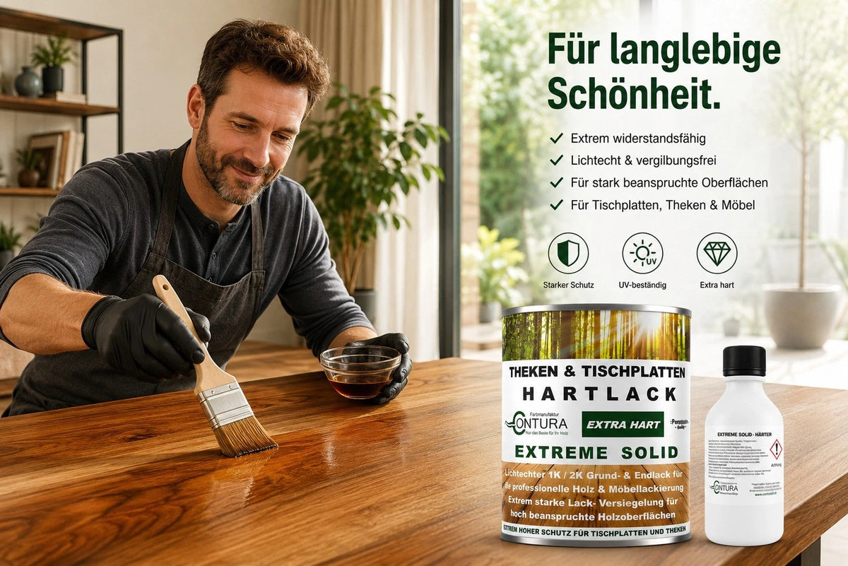 Contura 2K- Hartlack Thekenlack -Matt- Tischplattenlack Klarlack Set