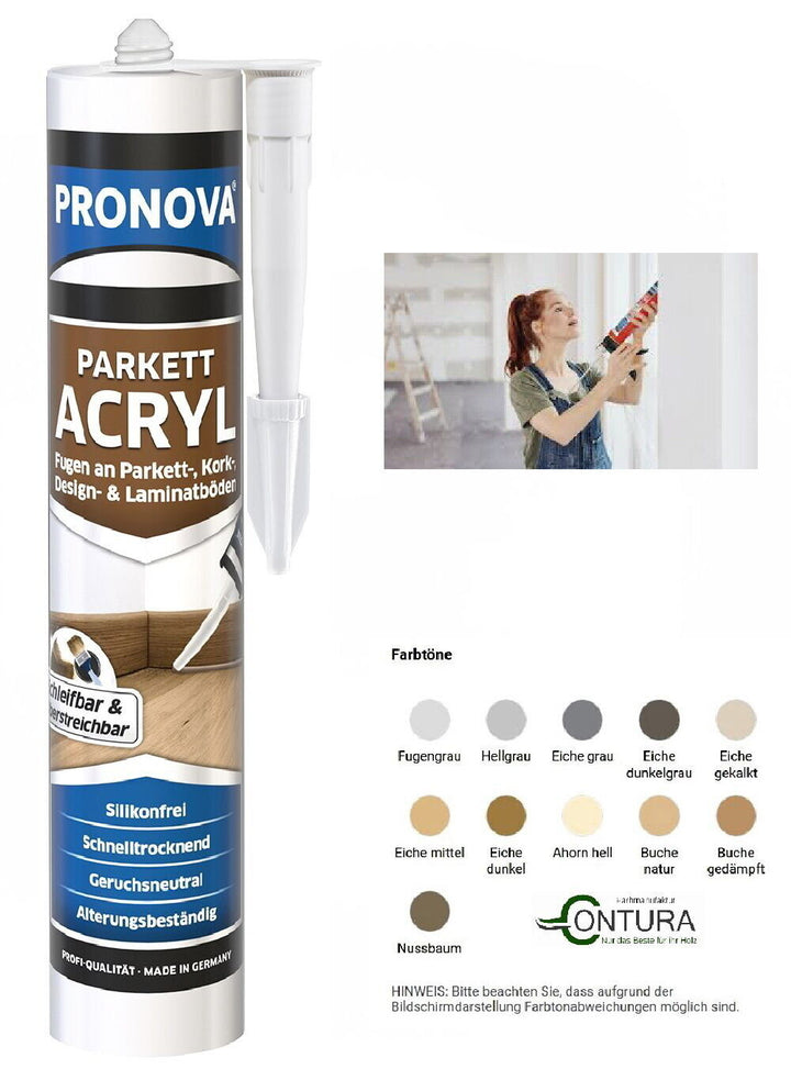 Pronova 300ml. Parkettfugendicht Laminat Holz Fugendichtmasse Holzkitt Möbel Acryl Fugenfüller - Farbmanufaktur Contura Berkemeier - Pronova
