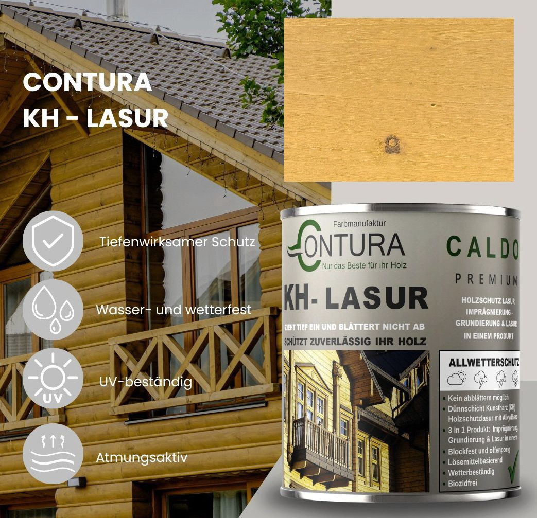 -POS- Contura KH Lasur 3in1 Holzlasur Holzschutzlasur UV- Holzschutz Holzöl Dünnschichtlasur - Farbmanufaktur Contura Berkemeier - Farbmanufaktur Contura Berkemeier