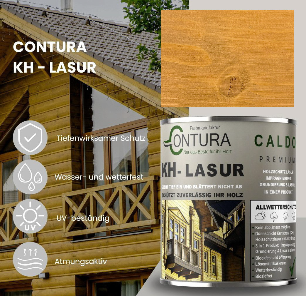 -POS- Contura KH Lasur 3in1 Holzlasur Holzschutzlasur UV- Holzschutz Holzöl Dünnschichtlasur - Farbmanufaktur Contura Berkemeier - Farbmanufaktur Contura Berkemeier