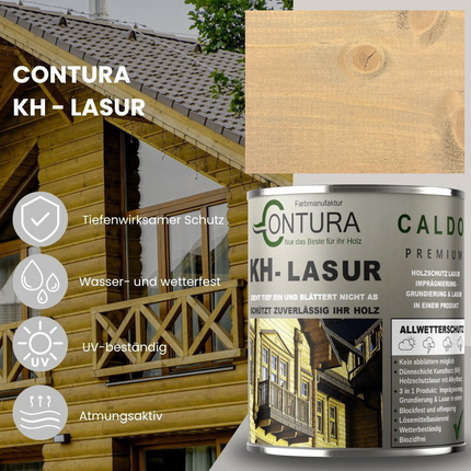 -POS- Contura KH Lasur 3in1 Holzlasur Holzschutzlasur UV- Holzschutz Holzöl Dünnschichtlasur - Farbmanufaktur Contura Berkemeier - Farbmanufaktur Contura Berkemeier