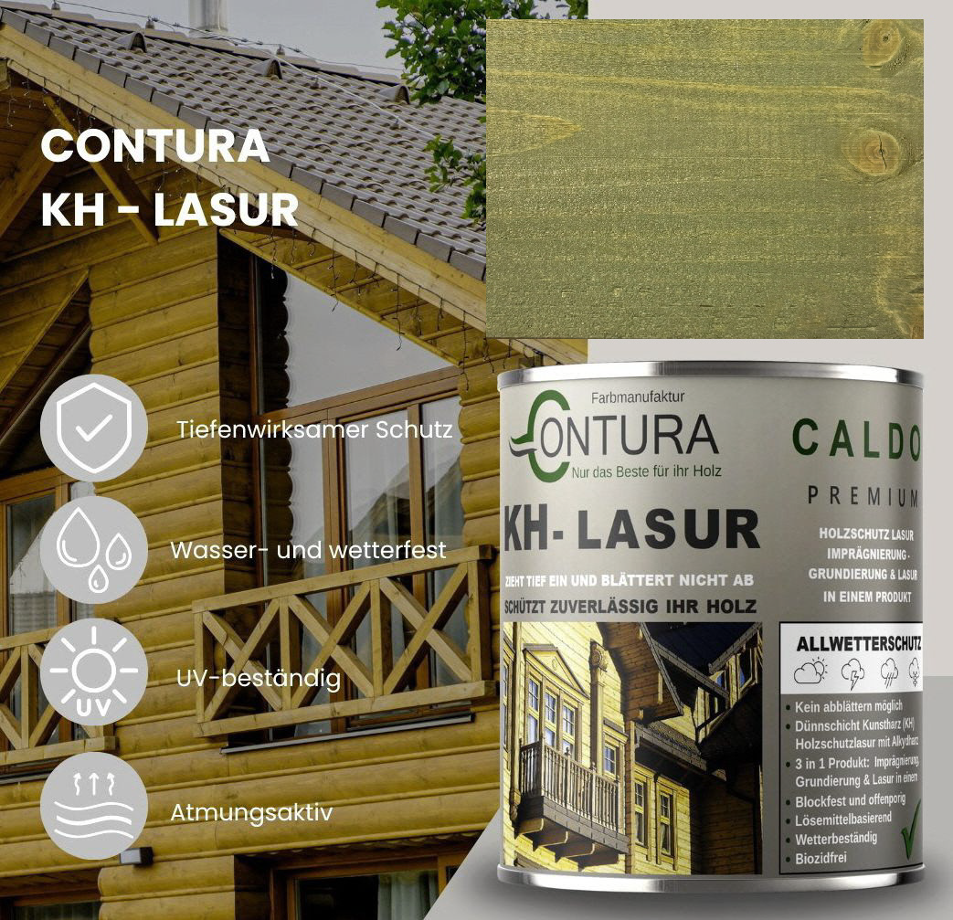 -POS- Contura KH Lasur 3in1 Holzlasur Holzschutzlasur UV- Holzschutz Holzöl Dünnschichtlasur - Farbmanufaktur Contura Berkemeier - Farbmanufaktur Contura Berkemeier